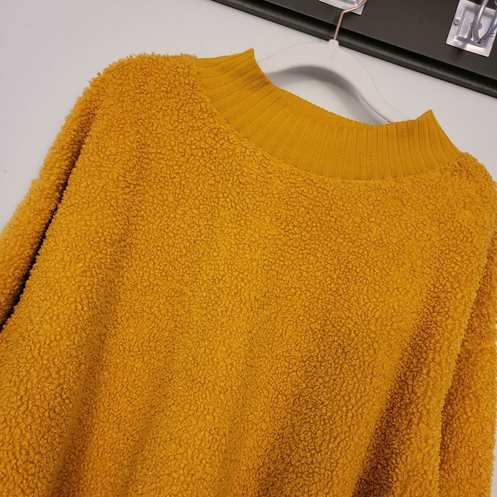 Anthropologie Mustard Yellow Fleece Sweatshirt - Picture 5 of 6